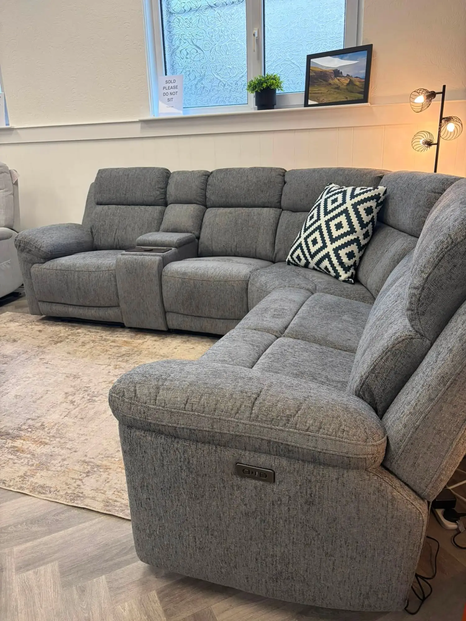 Aspen Grey Power-Recliner Corner Sofa