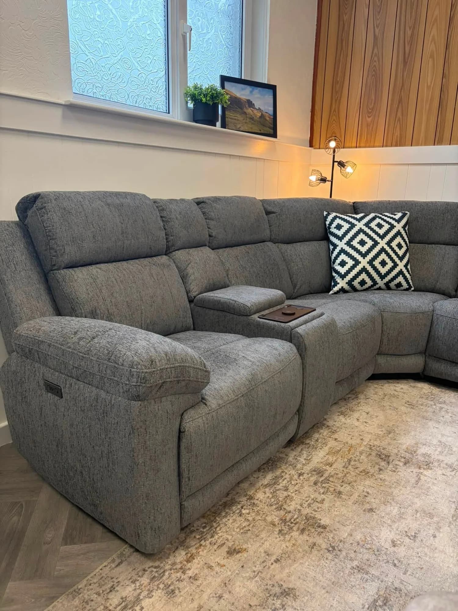 Aspen Grey Power-Recliner Corner Sofa
