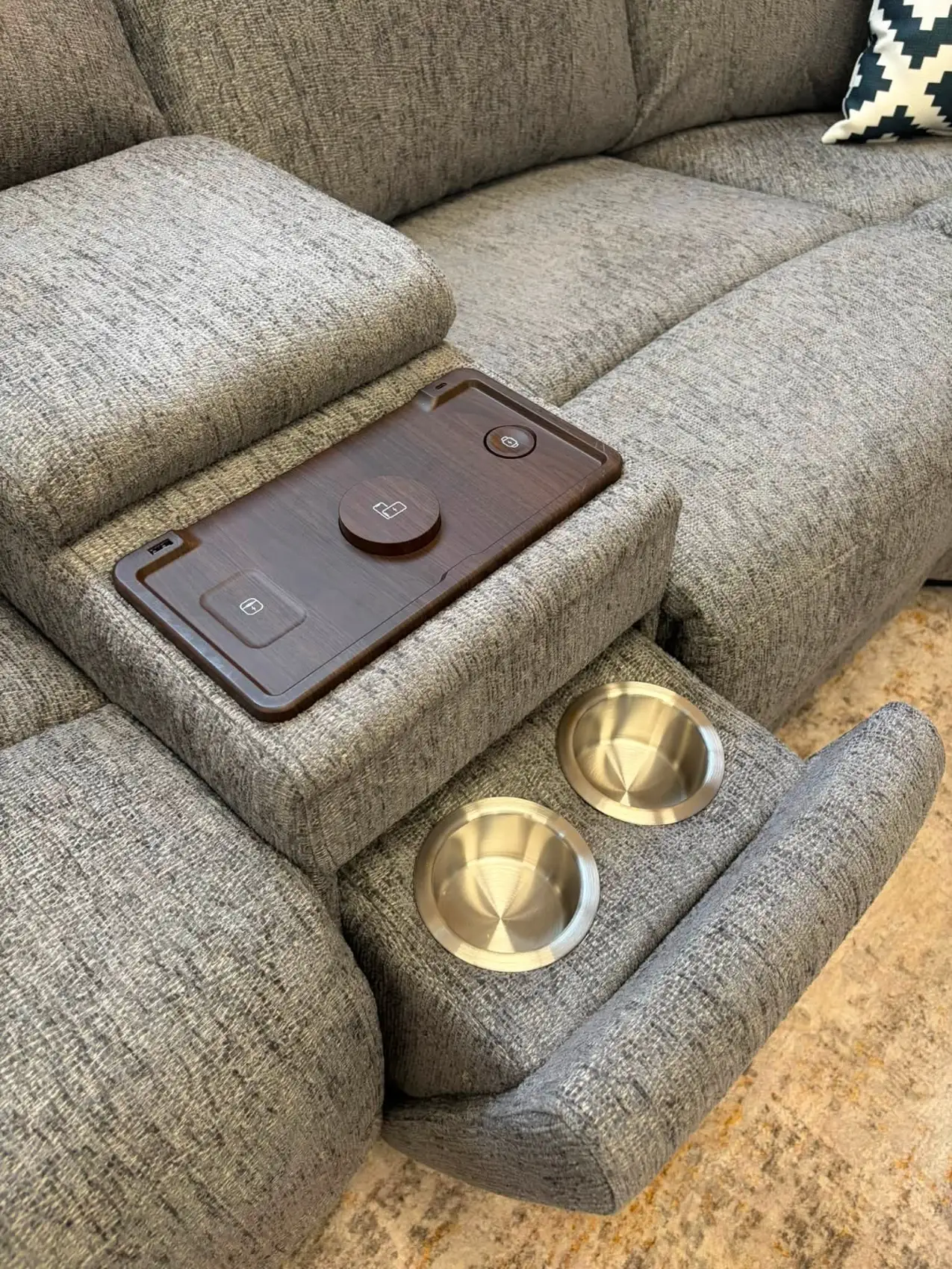 Aspen Grey Power-Recliner Corner Sofa