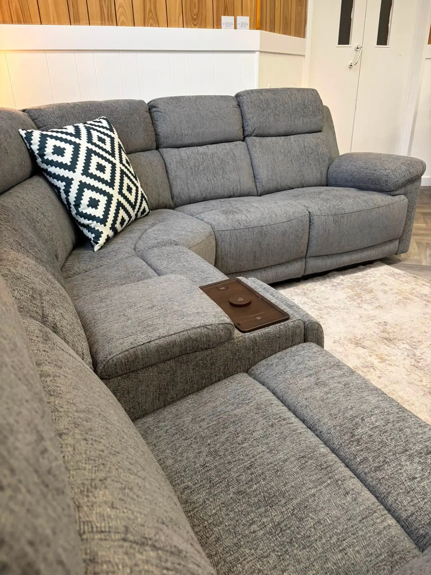 Aspen Grey Power-Recliner Corner Sofa