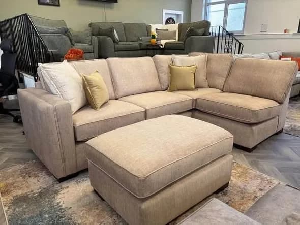 Aurella Beige RHF Corner Chaise Sofa