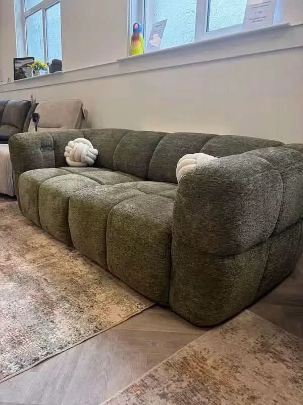 Cloud Olive Power-Slider Sofa