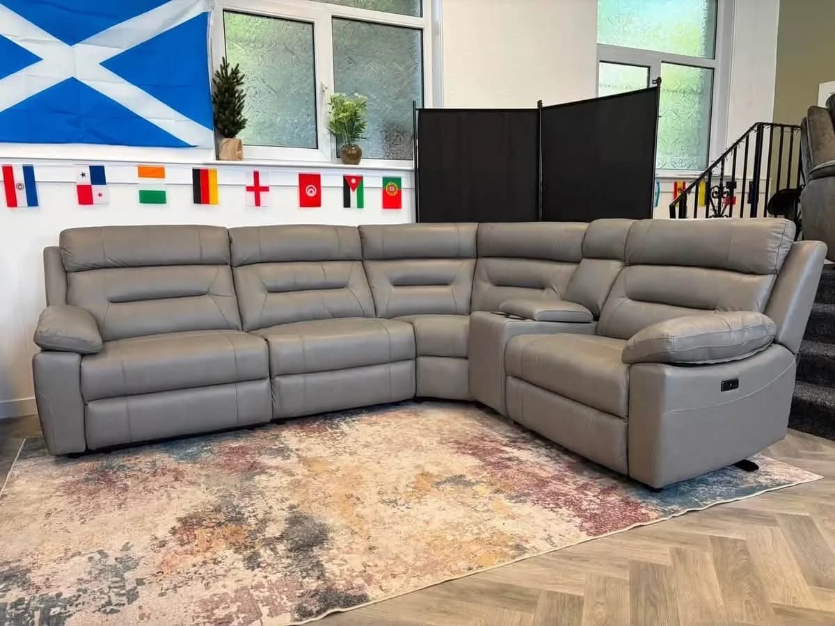 Lucia Leather Power-Recliner Modular Corner Sofa