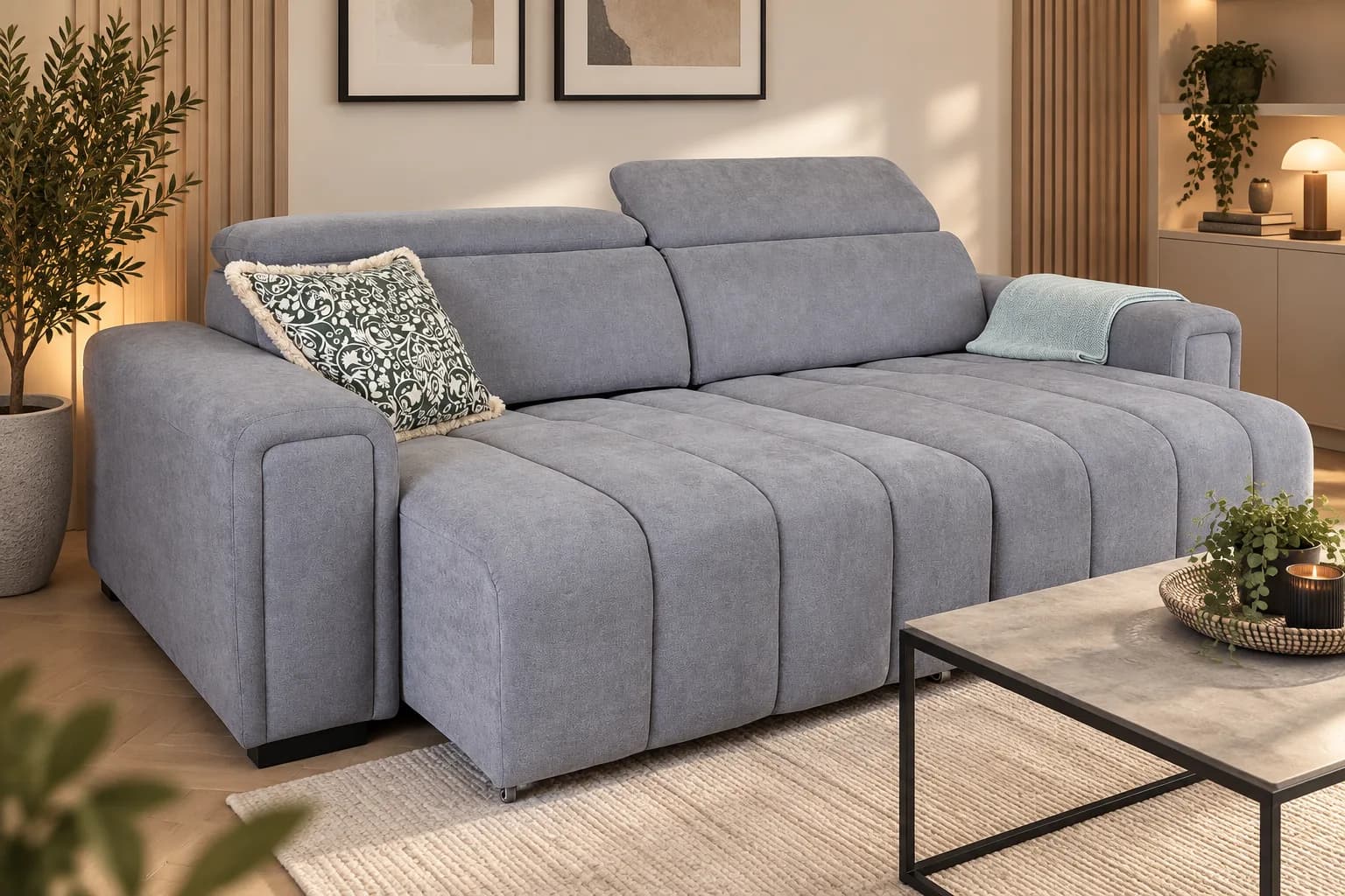 Milly Grey 3 Seater Power Slider Sofa Bed