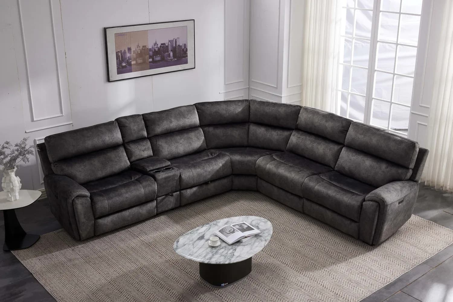 Odyssey Grey Recliner Modular Corner