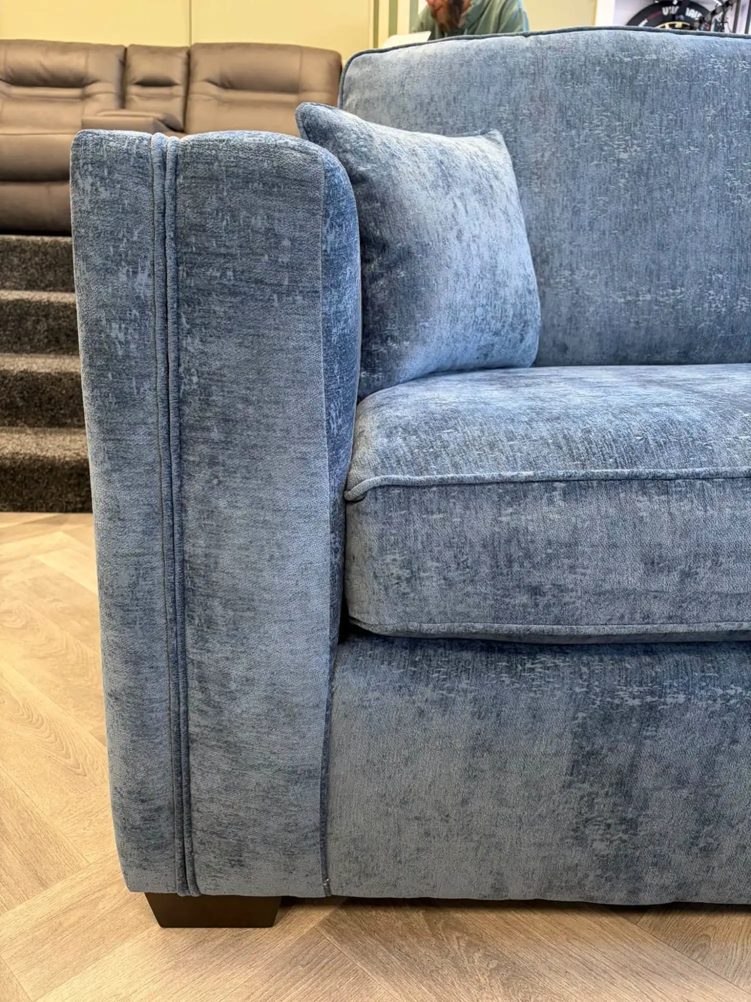 Aurella Meridian Blue Corner Chaise Sofa