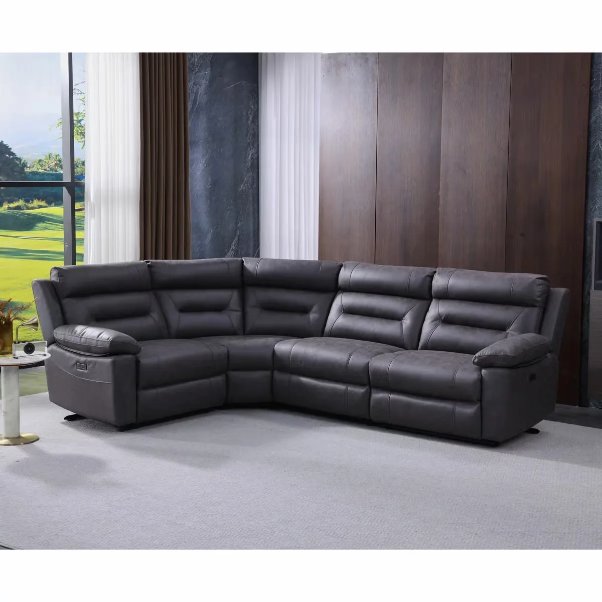 The Lucia Fabric Power-Recliner Corner Sofa