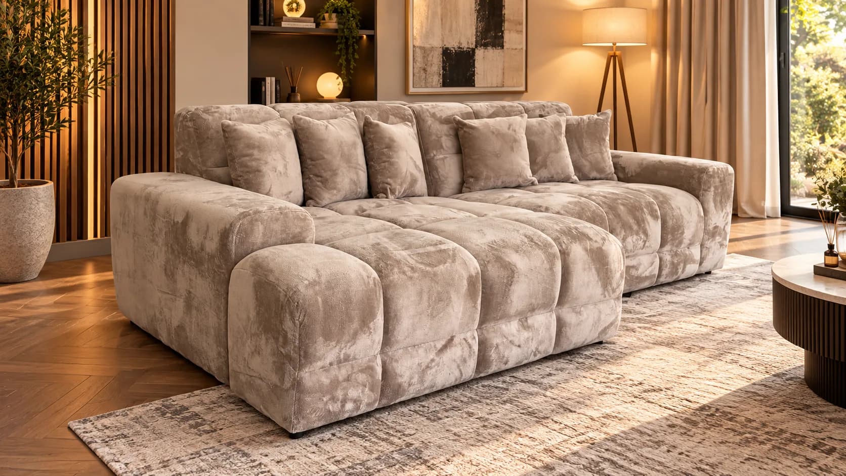 The Luxe Mocha LHF Corner Chaise