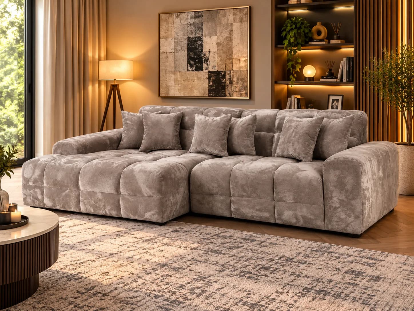 The Luxe Mocha LHF Corner Chaise